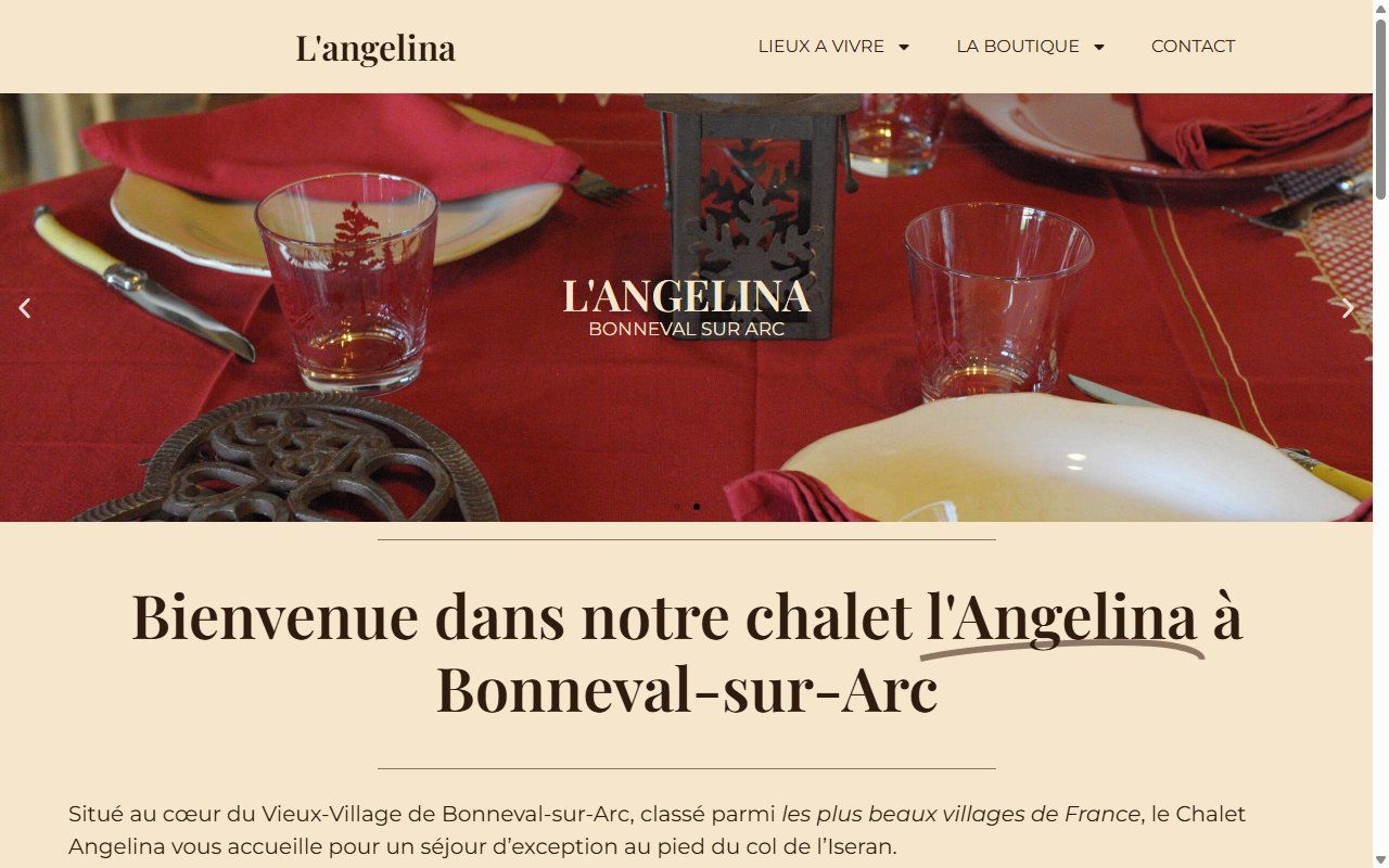 Capture d'écran du site L'Angelina