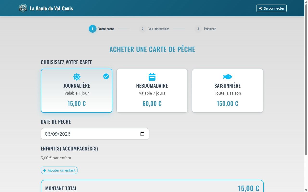 Le parcours d'achat d'une carte de pêche en ligne, en trois étapes